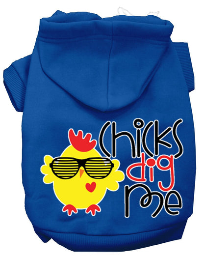 Pet, Dog & Cat Hoodie Screen Printed, "Chicks Dig Me"