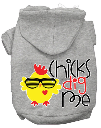 Pet, Dog & Cat Hoodie Screen Printed, "Chicks Dig Me"