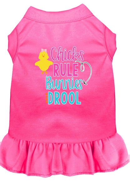 Pet Dog & Cat Dress Screen Printed, "Chicks Rule, Bunnies Drool"