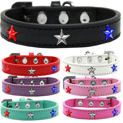 Dog, Puppy and Pet Widget Fashion Collar, "Red, White & Blue Stars"