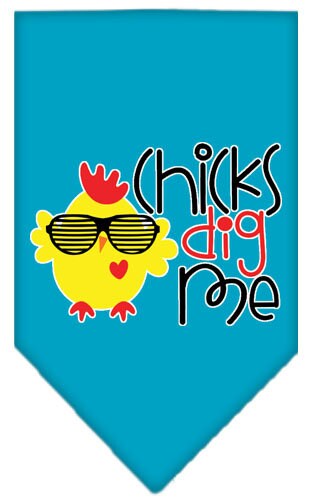 Pet and Dog Bandana Screen Printed, "Chicks Dig Me"