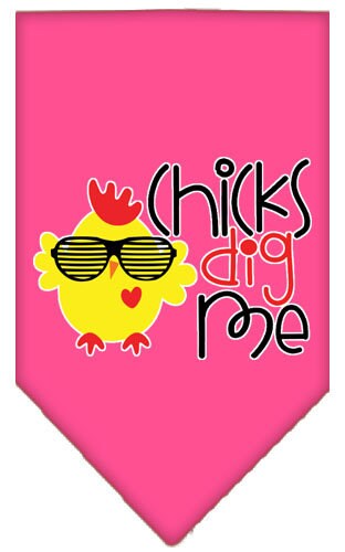 Pet and Dog Bandana Screen Printed, "Chicks Dig Me"