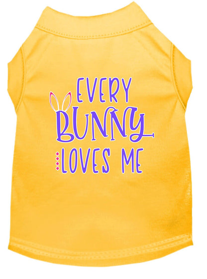 Pet Dog & Cat Shirt Screen Printed, "Every Bunny Loves Me"