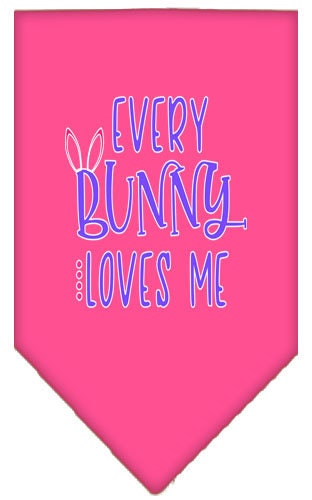 Pet and Dog Bandana Screen Printed, "Every Bunny Loves Me"