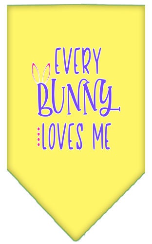 Pet and Dog Bandana Screen Printed, "Every Bunny Loves Me"