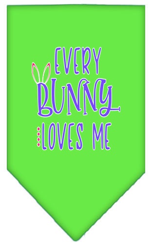 Pet and Dog Bandana Screen Printed, "Every Bunny Loves Me"