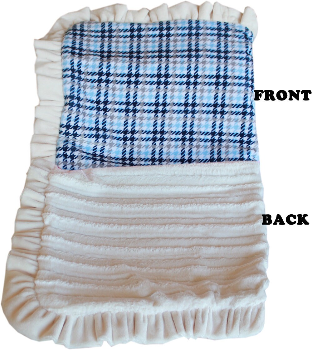 Dog, Puppy & Pet or Cat Sleepytime Cuddle Blankets, "Plaids" (Choose from: Pink, Blue or Aqua!)