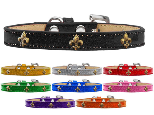 Dog, Puppy & Pet Widget Ice Cream Collar, "Bronze Fleur De Lis"