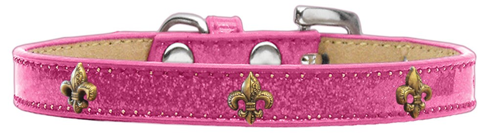 Dog, Puppy & Pet Widget Ice Cream Collar, "Bronze Fleur De Lis"