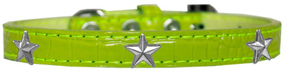 Dog, Puppy & Pet Designer Croc Widget Collar, "Silver Stars"