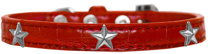 Dog, Puppy & Pet Designer Croc Widget Collar, "Silver Stars"