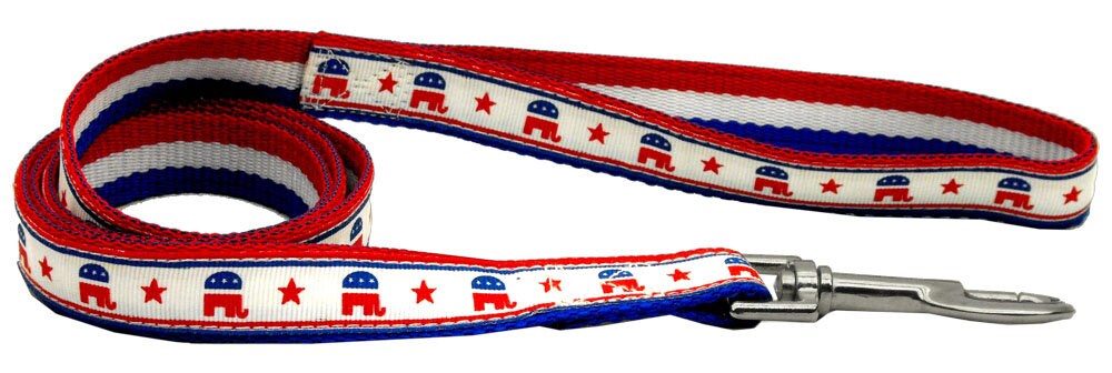 Pet Dog & Cat Nylon Collar or Leash, "Political Parties" (Choose from: Republican or Democrat)