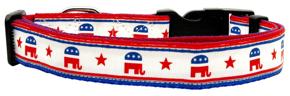 Pet Dog & Cat Nylon Collar or Leash, "Political Parties" (Choose from: Republican or Democrat)