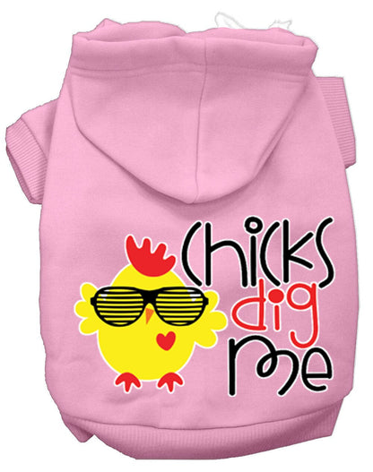 Pet, Dog & Cat Hoodie Screen Printed, "Chicks Dig Me"