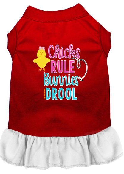 Pet Dog & Cat Dress Screen Printed, "Chicks Rule, Bunnies Drool"