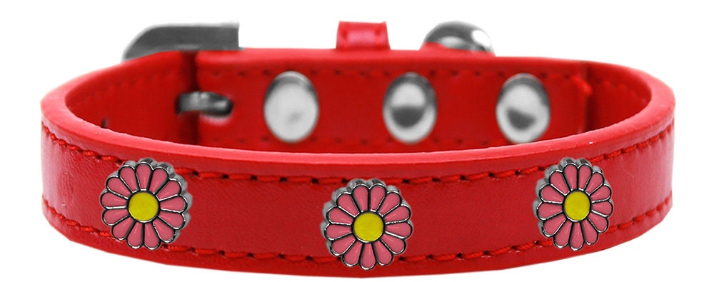 Dog, Puppy and Pet Widget Fashion Collar, "Pink Daisies"