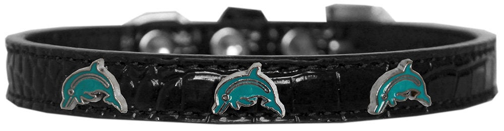 Dog, Puppy & Pet Designer Croc Widget Collar, "Dolphins"