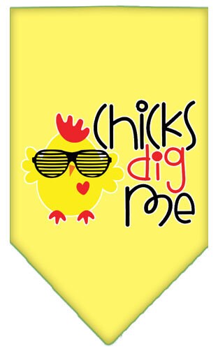 Pet and Dog Bandana Screen Printed, "Chicks Dig Me"