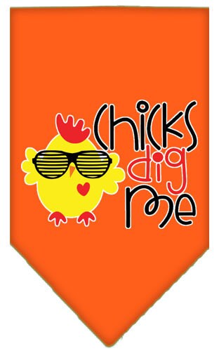 Pet and Dog Bandana Screen Printed, "Chicks Dig Me"