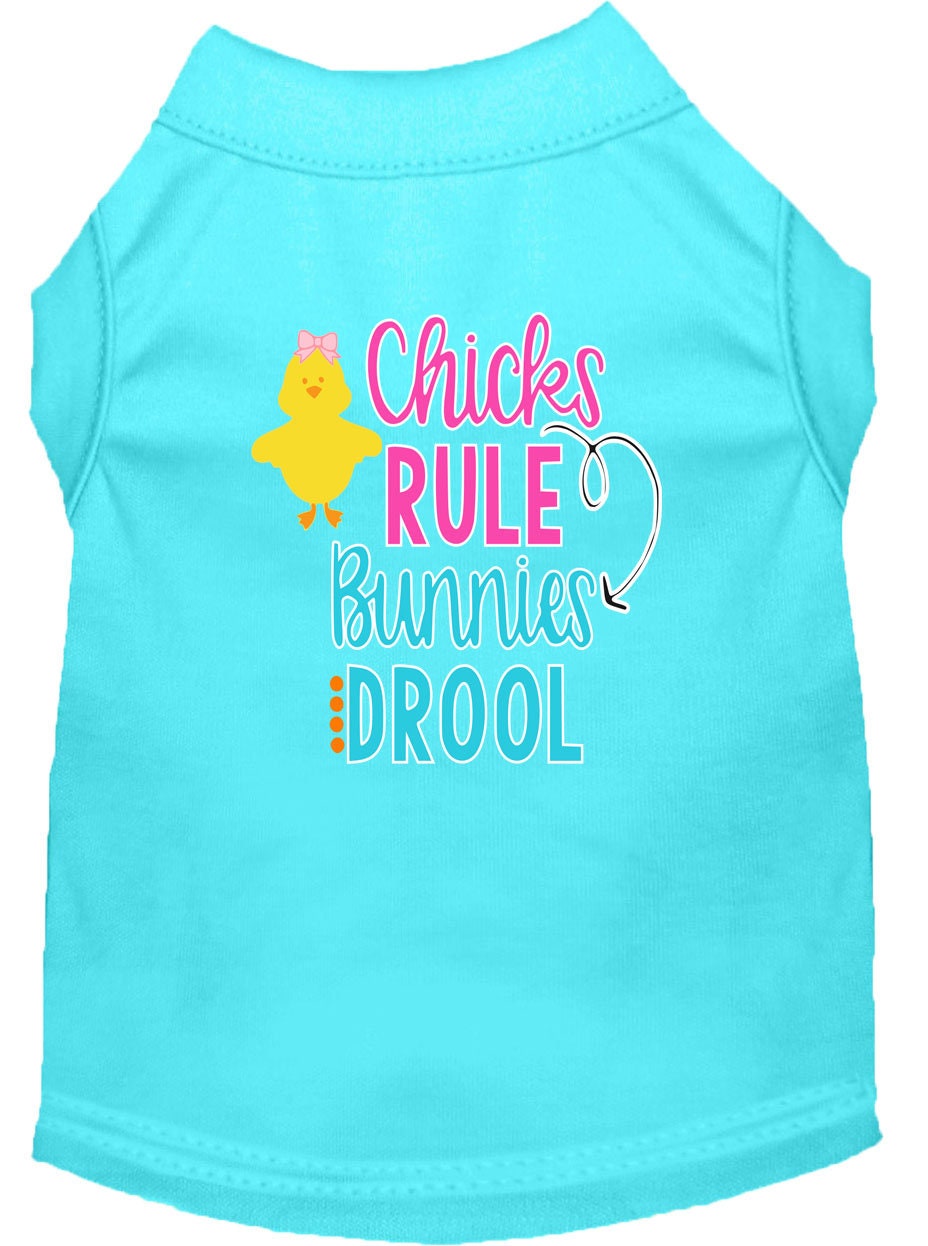 Pet Dog & Cat Shirt Screen Printed, "Chicks Rule, Bunnies Drool"