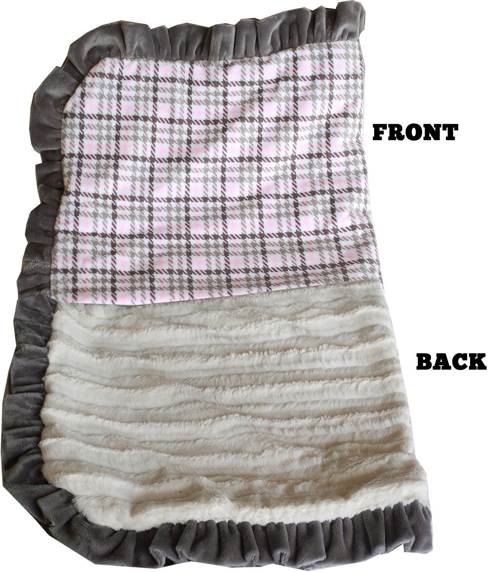 Dog, Puppy & Pet or Cat Sleepytime Cuddle Blankets, "Plaids" (Choose from: Pink, Blue or Aqua!)