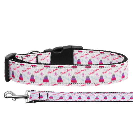 Pet Dog and Cat Nylon Collar or Leash, "Cakes & Wishes"