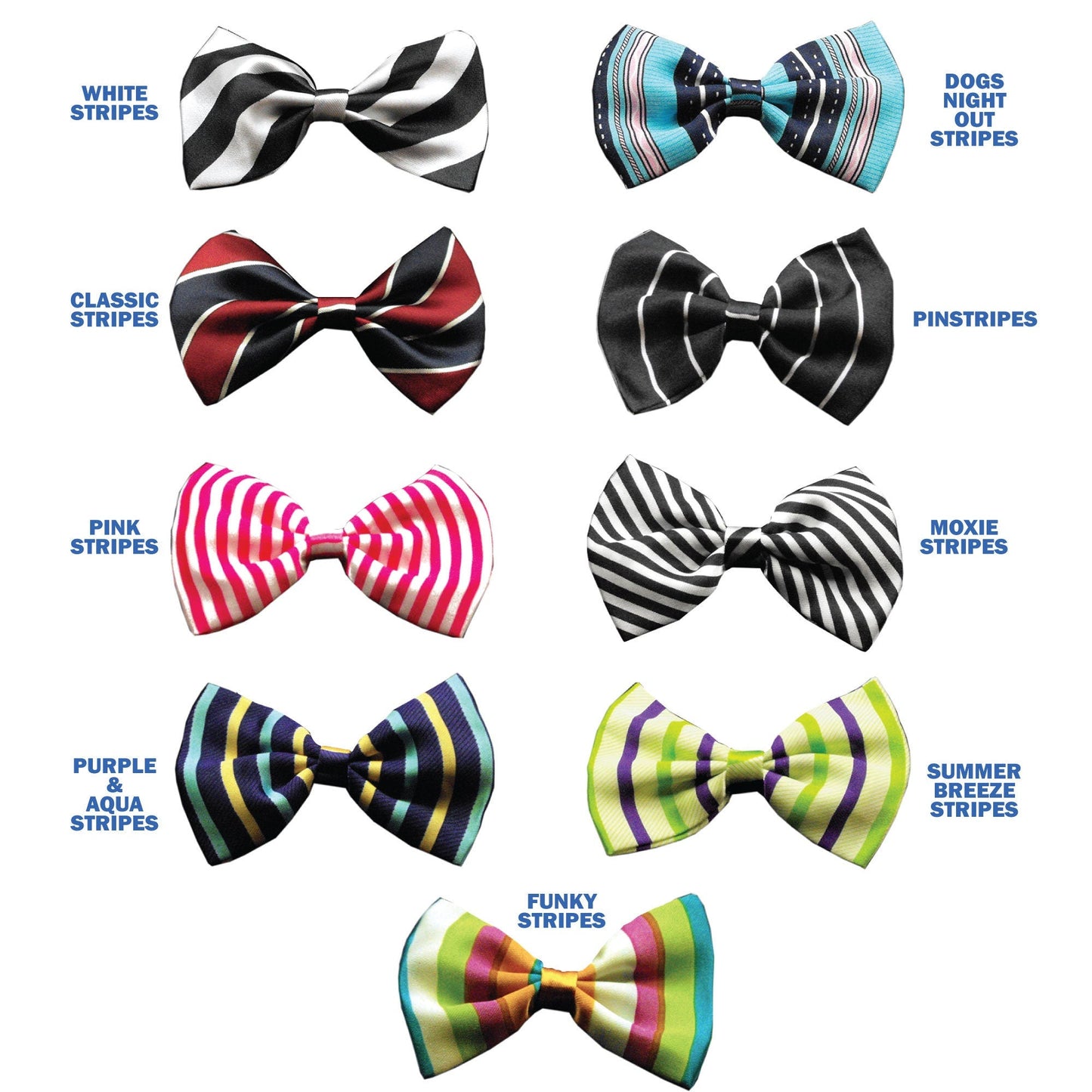 Pet, Dog and Cat Bow Ties, "Stripes Group" *Available in 9 different pattern options!*