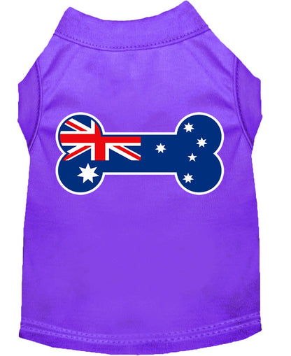 Pet Dog & Cat Shirt Screen Printed, "Bone Shaped Australian Flag"