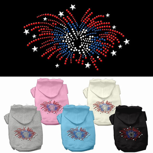 Pet, Dog & Cat Hoodie Rhinestone, "Fireworks"