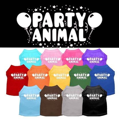 Pet Dog & Cat Shirt Screen Printed, "Party Animal"