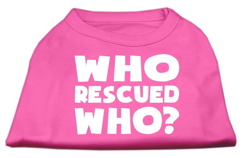 Pet Dog & Cat Shirt Screen Printed, "Who Rescued Who?"