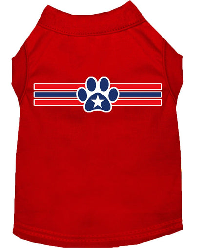 Pet Dog & Cat Shirt Screen Printed, "Patriotic Star Paw Print"