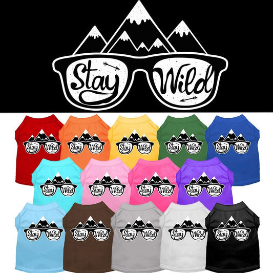 Pet Dog & Cat Shirt Screen Printed, "Stay Wild"