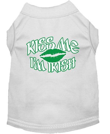 Pet Dog & Cat Shirt Screen Printed, "Kiss Me I'm Irish"