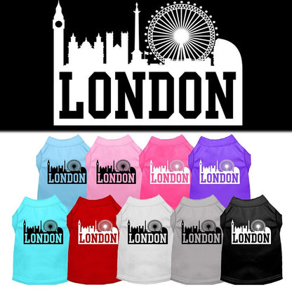 Pet Dog & Cat Shirt Screen Printed, "London Skyline"