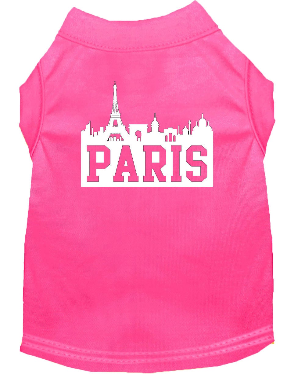 Pet Dog & Cat Shirt Screen Printed, "Paris Skyline"