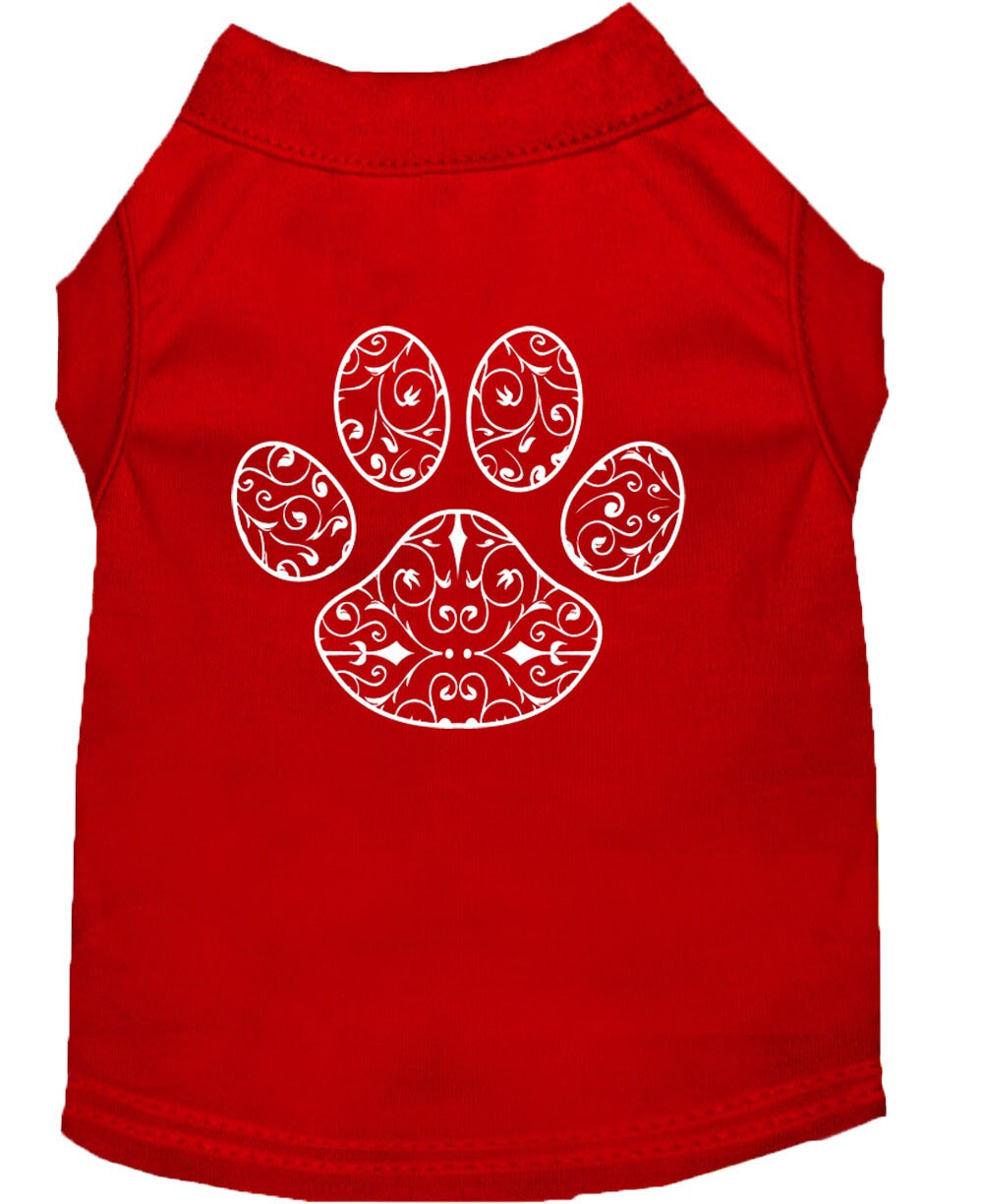 Pet Dog & Cat Shirt Screen Printed, "Henna Paw"