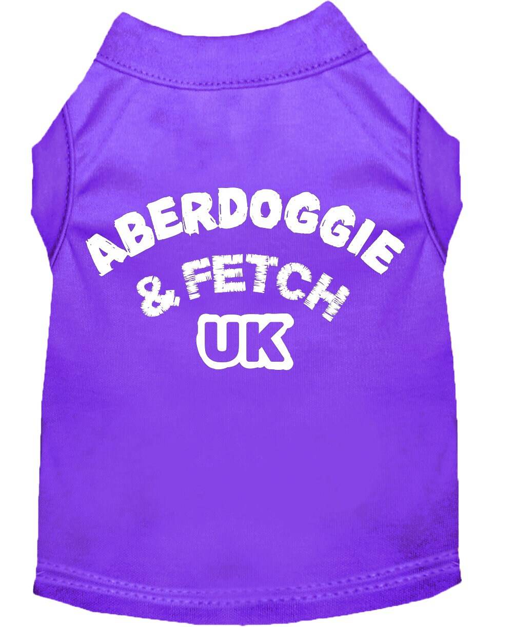 Pet Dog & Cat Shirt Screen Printed, "Aberdoggie and Fetch UK"