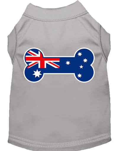 Pet Dog & Cat Shirt Screen Printed, "Bone Shaped Australian Flag"