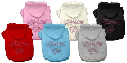 Pet, Dog & Cat Hoodie Rhinestone, "Birthday Girl"