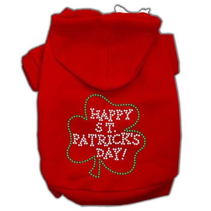 Pet Dog & Cat Hoodie Rhinestone, "Happy St. Patrick's Day"