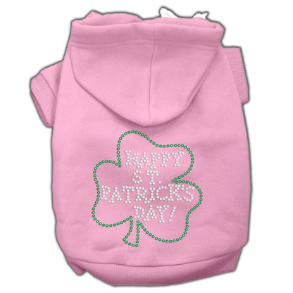 Pet Dog & Cat Hoodie Rhinestone, "Happy St. Patrick's Day"