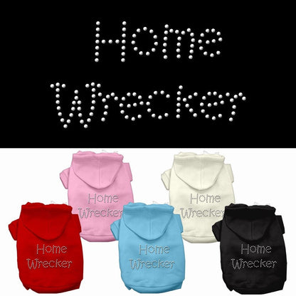 Pet, Dog & Cat Hoodie Rhinestone, "Home Wrecker"