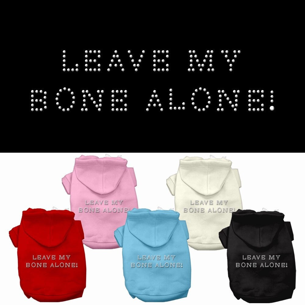 Pet, Dog & Cat Hoodie Rhinestone, "Leave My Bone Alone"