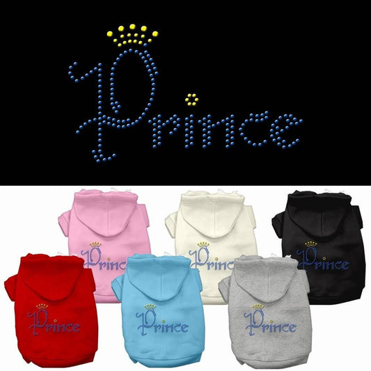 Pet, Dog & Cat Hoodie Rhinestone, "Prince"