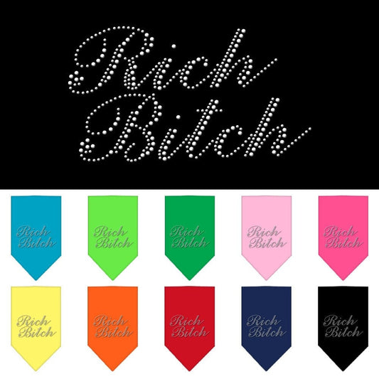 Pet and Dog Bandana Rhinestone, "Rich Bitch"