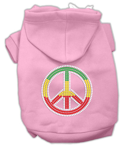 Pet, Dog & Cat Hoodie Rhinestone, "Rasta Peace Sign"