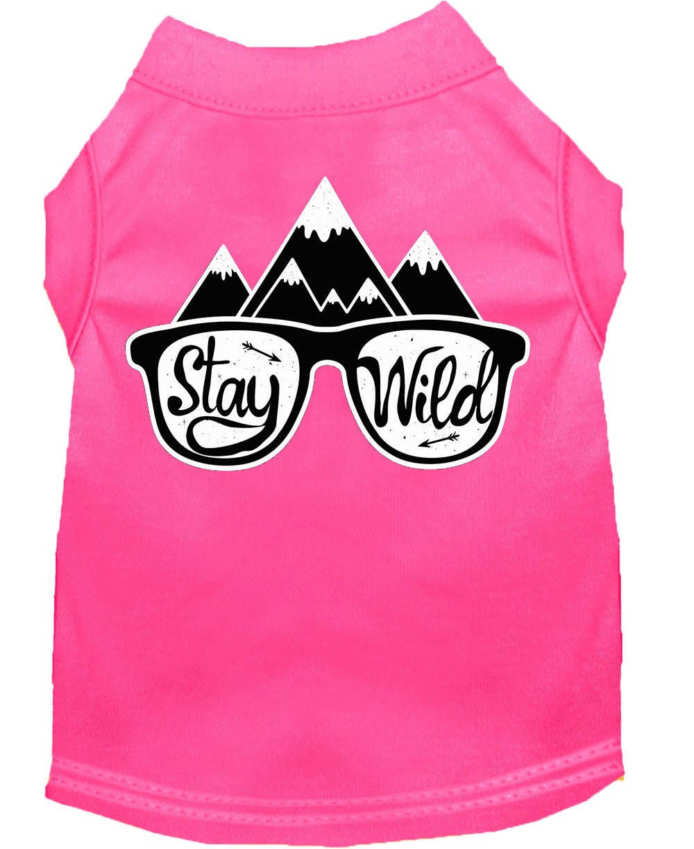 Pet Dog & Cat Shirt Screen Printed, "Stay Wild"