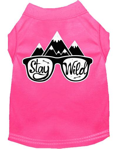 Pet Dog & Cat Shirt Screen Printed, "Stay Wild"