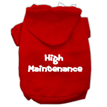 Pet, Dog & Cat Hoodie Screen Printed, "High Maintenance"